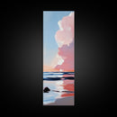 Sunset Glow, Serene Beach Painting, Pastel Coastal Wall Art, Ocean Reflection, Boho Home Decor, Canvas Print, Dining Room Wall Art