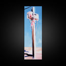 Coastal Utility Pole, Minimalist Beach Art, Soft Pastel Aesthetic, Sky Blue Landscape, Modern Wall Decor, Framed Canvas Print, Ocean Vibes
