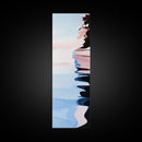 Serene Lake Reflection, minimalist art, modern landscape, abstract water painting, calming decor, bedroom wall art, framed canvas print