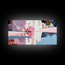 Pink Reflection, Abstract Nature, Boho Art, Floral Wall Decor, Bedroom Wall Art, Canvas Print, Minimalist Water Reflection, Pastel Tones
