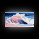 Pink Ocean, Abstract, Canvas Print, Coastal abstract painting, soft pastel waves, modern beach decor, minimalist seascape, tranquil water art