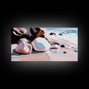 Coastal Rocks, Beach Waves, Ocean Wall Art, Framed Canvas Print, Nautical Decor, Summer Vibes, Relaxing Seaside Scene, Living Room Art