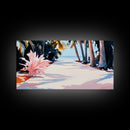 Palm Trees, Tropical Beach Art, Coastal Home Decor, Framed Canvas Print, Living Room Wall Art, Ocean View, Summer Landscape