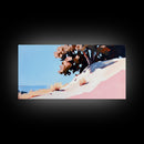 Sunlit Hill, Nature Wall Art, Serene Desert Scene, Warm Earthy Tones, Cozy Boho Decor, Relaxing Landscape Painting, Framed Canvas Print