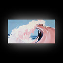 Ocean Wave, Surreal, Pink, Canvas Print, Coastal Wall Art, Dreamy Seascape, Beach House Decor, Modern Minimalist Painting, Unique