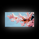 Pink Floral, Abstract Flowers, Modern Botanical, Pastel Wall Art, Minimalist Decor, Bedroom Wall Art, Framed Canvas Print, Feminine Aesthetic