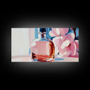 Perfume Bottle, Feminine Art, Chic Wall Decor, Canvas Print, Modern Glam Art, Elegant Painting, Fashion Inspired Art, Dressing Room Art