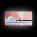 Sunset Reflection, Ocean View, Framed Canvas Print, Pastel Coastal Art, Dreamy Seascape, Modern Wall Decor, Nature Aesthetic