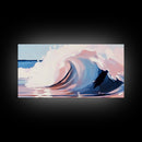 Wave Curl, Ocean Surf, Framed Canvas Print, Coastal Wall Art, Surfer Aesthetic, Beach House Decor, Minimalist Seascape