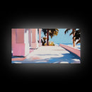 Palm Trees, Ocean View, Coastal Retreat, Canvas Print, Tropical Wall Art, Beach House Decor, Living Room Painting, Modern Minimalist Art