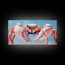 Crab Illustration, Ocean Life, Coastal Kitchen, Beach House Wall Art, Canvas Print, Nautical Artwork, Seaside Aesthetic, Marine Art