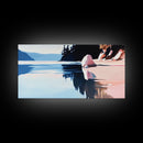Lake Reflection, Mountain Art, Serene Landscape, Nature Aesthetic, Canvas Print, Modern Wall Art, Peaceful Lake Scene, Minimalist Home Decor