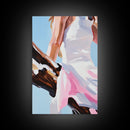 Summer Dress, Breezy Style, Feminine Art, Carefree Vibes, Romantic Aesthetic, Canvas Print, Bedroom Wall Art, Modern Fashion Painting
