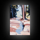 Nature Stream, Forest Landscape, Tranquil Woods, Framed Canvas Print, Minimalist Wall Art, Living Room Wall Decor, Rustic Home Decor