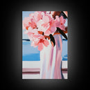 Floral Bouquet, Feminine Art, Elegant Flowers, Canvas Print, Romantic Wall Art, Pink Decor, Soft Pastel Aesthetic, Bedroom Artwork