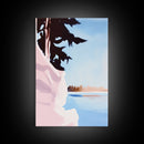 Forest Edge, Serene, Minimalist Landscape, Scandinavian Art, Nature Lover Gift, Tranquil Lake Scene, Pastel Colors, Canvas Print