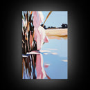 Marsh Reflection, Nature Wall Art, Serene Landscape, Boho Home Decor, Tranquil Aesthetic, Living Room Art, Canvas Print, Water Painting