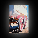 Wagon, Vintage Country, Rustic, Old West, Americana, Farmhouse, Minimalist, Warm Tones, Travel, Aesthetic, Framed Canvas Print