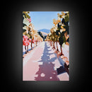 Vineyard Pathway, Wine Country, Rustic Charm, Framed Canvas Print, Tuscan Wall Art, Kitchen Decor, Autumn Landscape, Country Home Art
