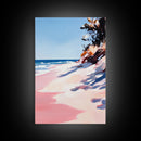 Coastal Waves, Summer Beach Art, Ocean Seascape Painting, Framed Canvas Print, Nautical Wall Art, Living Room Decor, Beach House Artwork