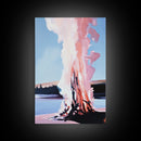 Smoky Bonfire, Abstract Fall Art, Cozy Landscape Painting, Framed Canvas Print, Cabin Wall Art, Autumn Home Decor, Living Room Artwork