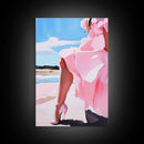 Elegant Dress, Fashion Wall Art, Feminine Aesthetic, Chic Decor, Stylish Woman, Soft Pastels, Modern Minimalist, Canvas Print