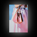 Fashion Purse, Chic Modern Decor, Feminine Aesthetic, Trendy Wall Art, Fashion Illustration, Canvas Print, Framed Canvas Print