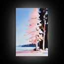 Pink Reflection, Modern Wall Art, Minimalist Decor, Aesthetic Print, Abstract Painting, Framed Canvas Print, Boho Bedroom Art, Gift