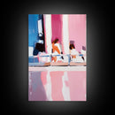 Abstract Reflection, Pink and Blue Art, Contemporary Wall Decor, Canvas Print, Modern Interior Design, Aesthetic Home Styling