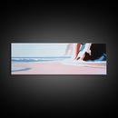 Ocean Waves, Beach Life Art, Tranquil Seascape, Minimalist Coastal Vibe, Framed Canvas Print, Living Room Accent, Serene Blue Decor