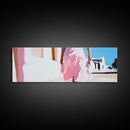Pink Dress, Elegant Stroll, Romantic Scene, Framed Canvas Print, Modern Wall Art, Feminine Decor, Stylish Living Room Artwork