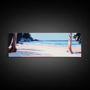 Beach Scene, Palm Trees, Blue Ocean, Canvas Print, Coastal Wall Art, Minimalist Landscape, Living Room Decor, Relaxing Home Aesthetic