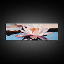 Water Lily, Reflection, Framed Canvas Print, Botanical Wall Art, Spa Decor, Minimalist Aesthetic, Calm and Serene, Bedroom Wall Art