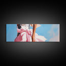 Feminine Elegance, Pink Dress, Chic Fashion Art, Canvas Print, Glamorous Wall Art, Modern Bedroom Decor, Romantic Soft Pastels