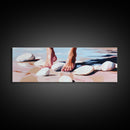 Barefoot, Water, Stones, Canvas Print, Beach Aesthetic, Coastal Artwork, Relaxing Wall Art, Minimalist Decor, Bedroom or Bathroom Art