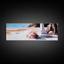 Memorial, Flowers, Beach, Canvas Print, Coastal Landscape Art, Minimalist Seaside Artwork, Tranquil Decor, Living Room or Office Wall Art