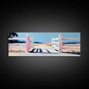 Open Gate, Countryside Fence, Rural Landscape, Framed Canvas Print, Warm Home Decor, Farmhouse Wall Art, Minimalist Design, Serene