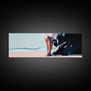 Sunset Beach, Peaceful Retreat, Ocean Serenity, Coastal Canvas Print, Living Room Wall Art, Soft Pastel Decor, Minimalist Wall Art