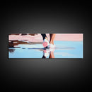 Water Walk, Reflection Art, Modern Coastal, Canvas Print, Beach Aesthetic Wall Art, Minimalist Water Painting, Soft Pastel Seaside Art