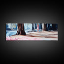 Forest Walk, Woman in Woods, Tranquil Landscape, Nature Escape, Romantic Art, Framed Canvas Print, Living Room Wall Art, Woodland Scene