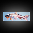 Fish, Ocean Wildlife, Coastal Art, Framed Canvas Print, Nautical Wall Art, Minimalist Decor, Beach House Art, Dining Room Art