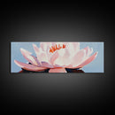 Lotus Flower, Pink Petals, Zen Botanical, Tranquil Nature Art, Meditation Space Decor, Canvas Print, Bathroom Wall Art, Modern Floral
