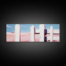 White Fence, Pastel Horizon, Modern Country Art, Minimalist Home Decor, Canvas Print, Farmhouse Wall Art, Soft Neutral Tones, Elegant Art
