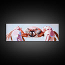 Pink Crab, Coastal Marine Art, Beach House Wall Decor, Framed Canvas Print, Nautical Aesthetic, Ocean Wildlife, Kitchen Wall Art