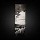 Stormy Horizon, Moody Landscape, Coastal View, Canvas Print, Black and White Art, Minimalist Painting, Modern Wall Decor, Office Art