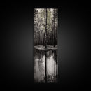 Reflective Trees, Monochrome Forest Painting, Minimalist Nature Art, Framed Canvas Print, Black and White Wall Art, Dining Room Decor