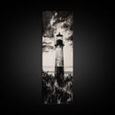 Lighthouse Silhouette, Coastal Wall Art, Nautical Decor, Canvas Print, Black and White Art, Seaside Home Decor, Minimalist Ocean Scene