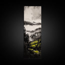 Misty Peaks, Mountain View, Landscape Art, Wilderness Wall Art, Framed Canvas Print, Cabin Decor, Outdoor Enthusiast Gift, Nature Scene