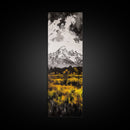 Snowy Peaks, Fall Meadow, Framed Canvas Print, Rustic Landscape Art, Mountain Decor, Cozy Cabin Art, Nature Art, Dining Room Decor