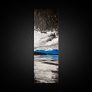 Mountain Lake, Blue Water, Canvas Print, Winter Landscape, Coastal Wall Decor, Rustic Home Art, Minimalist Nature Art, Office Wall Art